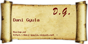 Dani Gyula névjegykártya