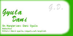 gyula dani business card